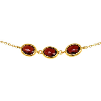 18K GOLD PLATED GARNIT BRACELET 