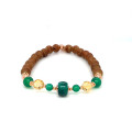 MALACHITE BRACELET WITH GREEN AGATE, CITRINE, AND OUD WOOD