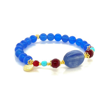 Gold plated kyanite , Rubi agate , Halolite and blue agate 