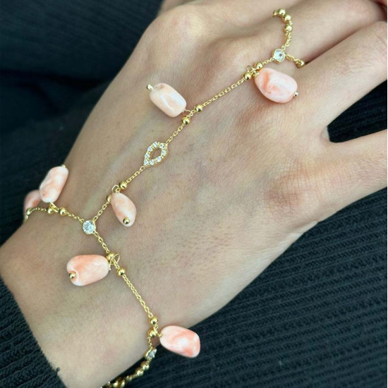 RARE PINK CORAL STONE BRACELET