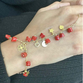 RED CORAL STONE BRACELET