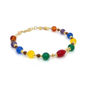 24K GOLD PLATED RED CORAL , AMETHYST , ORANGE AGATE , GREEN AGATE , YELLOW AGATE ,BLUE AGATE AND ORANGE AGATE 