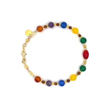 24K GOLD PLATED RED CORAL , AMETHYST , ORANGE AGATE , GREEN AGATE , YELLOW AGATE ,BLUE AGATE AND ORANGE AGATE 