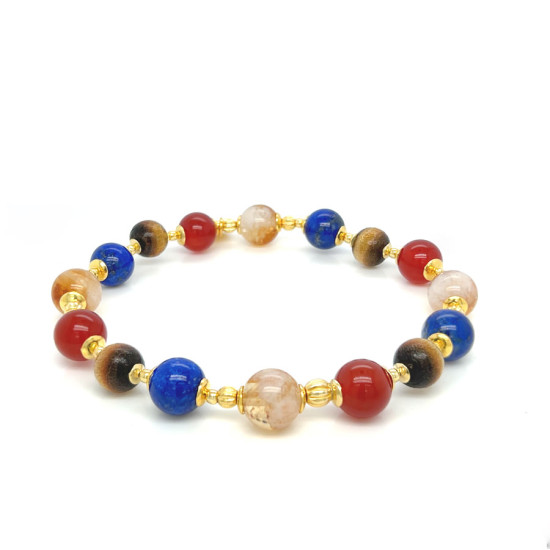 18K GOLD PLATED LAPIS , CITRINE , RED AGATE , YUSR 