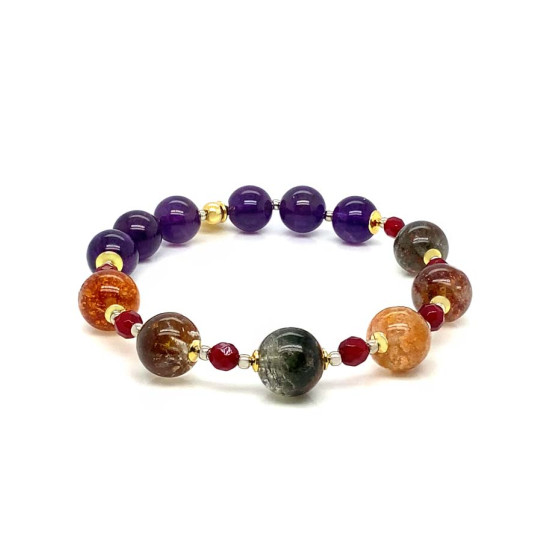 GOSHA CRYSTAL BRACELET WITH AMETHYST AND RUBY AGATE 