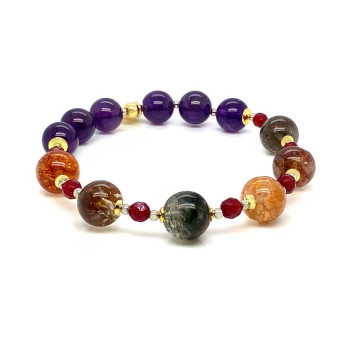 GOSHA CRYSTAL BRACELET WITH AMETHYST AND RUBY AGATE 