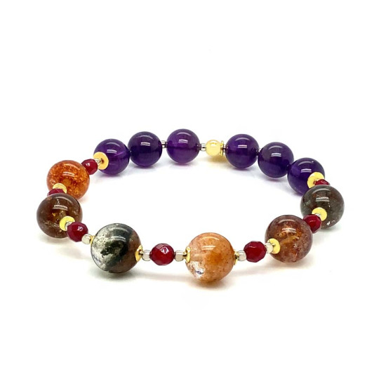 GOSHA CRYSTAL BRACELET WITH AMETHYST AND RUBY AGATE 