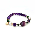 FLUORITE BRACELET WITH RUBY ZOISITE, AMETHYST, AND CRYSTAL