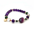 FLUORITE BRACELET WITH RUBY ZOISITE, AMETHYST, AND CRYSTAL