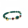 MALACHITE CYLINDRICAL BRACELET WITH RUBY AGATE, TURQUOISE, MALACHITE, AND GREEN AGATE