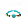 AMAZONITE ROUND BRACELET WITH RUBY AGATE, SAPPHIRE, AND AMAZONITE
