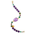 RANDOM AMETRINE BRACELET WITH FACETED GREEN AGATE, MULTICOLOR TOURMALINE, AND AMETHYST