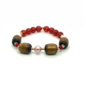BRACELET WITH YESR STONE (GOLDEN CORAL), PEARL, RUBY AGATE AND RED AGATE STONES