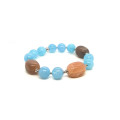BRACELET WITH MOONSTONE AND AQUAMARINE BRACELET WITH MOONSTONE AND AQUAMARINE