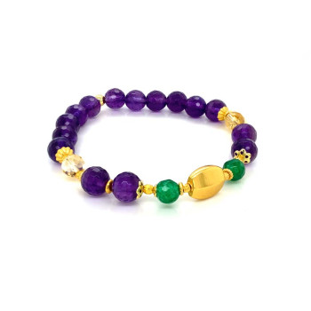 JAD BARCELET WITH AMETHYST AND CITRINE 