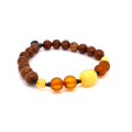 Brown, yellow, hazel amber bracelet with matt amber and coke wood Brown, yellow, hazel amber bracelet with matt amber and coke wood