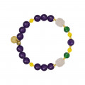 amethyst bracelet with yellow, green jade and pink quartz