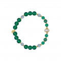 geen jade bracelet with pearl , malachite ad aquamarine