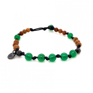 GREEN AGATE THREAD BRACELET WITH COKE 