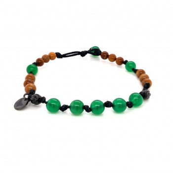GREEN AGATE THREAD BRACELET WITH COKE 