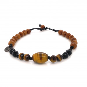 Tigre eye thread bracelet with onyx and coke