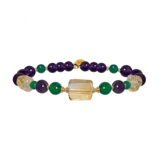 Citrine bracelet with green jade and amethyst, citrine, shards and amethyst Citrine bracelet with green jade and amethyst, citrine, shards and amethyst