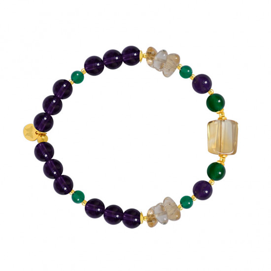 Citrine bracelet with green jade and amethyst, citrine, shards and amethyst Citrine bracelet with green jade and amethyst, citrine, shards and amethyst