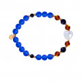 Gold plated bracelet with a seashell heart with amber and lapis and agate Gold plated bracelet with a seashell heart with amber and lapis and agate