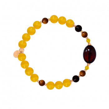 AMBER BRACELET WITH yellow agate AND COKE
