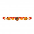 fire agate bracelet with amber , pearl ,and red agate fire agate bracelet with amber , pearl ,and red agate