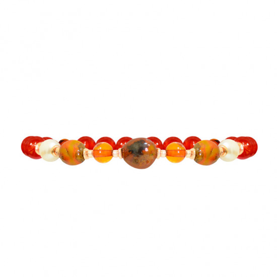 fire agate bracelet with amber , pearl ,and red agate fire agate bracelet with amber , pearl ,and red agate