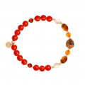 fire agate bracelet with amber , pearl ,and red agate fire agate bracelet with amber , pearl ,and red agate