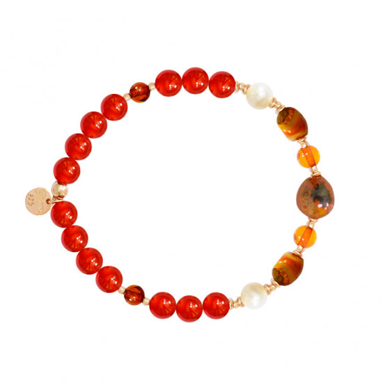 fire agate bracelet with amber , pearl ,and red agate fire agate bracelet with amber , pearl ,and red agate