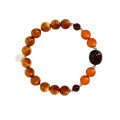 Brown, yellow, hazel amber bracelet with matt amber and coke wood
