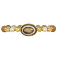 Soleimani agate bracelet with pearl, Citrine and Soleimani agate