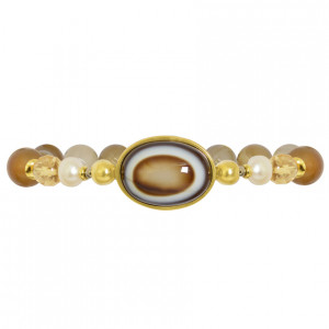 Soleimani agate bracelet with pearl, Citrine and Soleimani agate