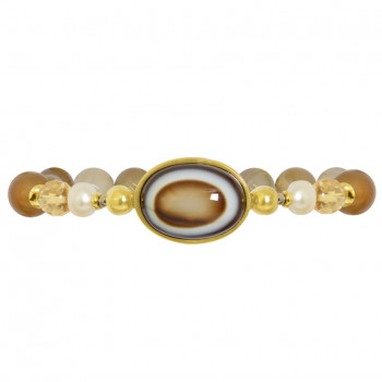 Soleimani agate bracelet with pearl, Citrine and Soleimani agate