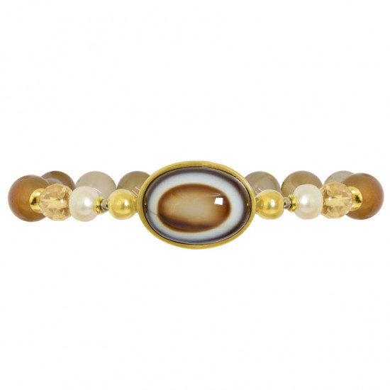 Soleimani agate bracelet with pearl, Citrine and Soleimani agate Soleimani agate bracelet with pearl, Citrine and Soleimani agate