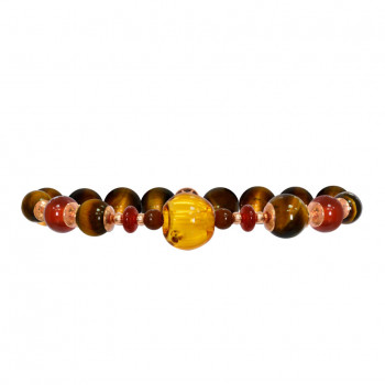 Aromatic bracelet with red agate and tiger eye