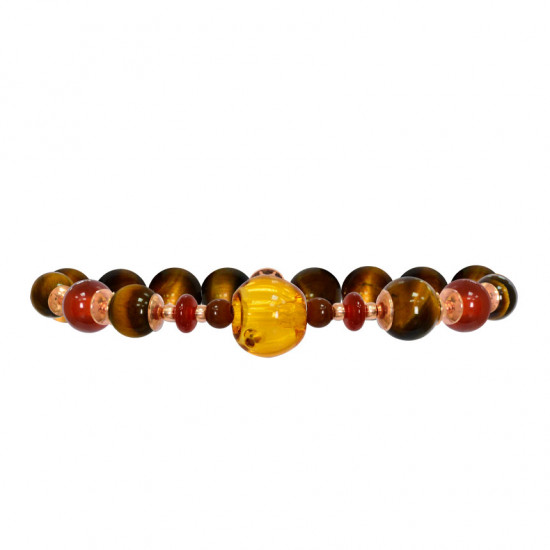 Aromatic bracelet with red agate and tiger eye