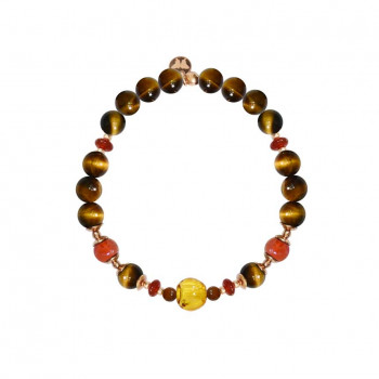 Aromatic bracelet with red agate and tiger eye