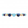 Aquamarine bracelet with Kyanite, pearl and Lapis