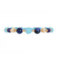 Aquamarine bracelet with Kyanite, pearl and Lapis
