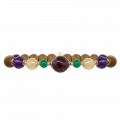 Amastine, green agate, citrine, amethyst and agarwood bracelet Amastine, green agate, citrine, amethyst and agarwood bracelet