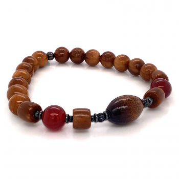 gold coral bracelet with red agate and coke  