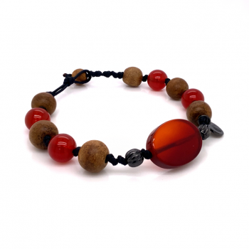 thread bracelet red agate with coke