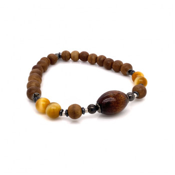 yusr bracelet with  yellow tiger eye and coke wood 