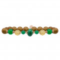 Malachite bracelet with green jade, citrine and oud wood