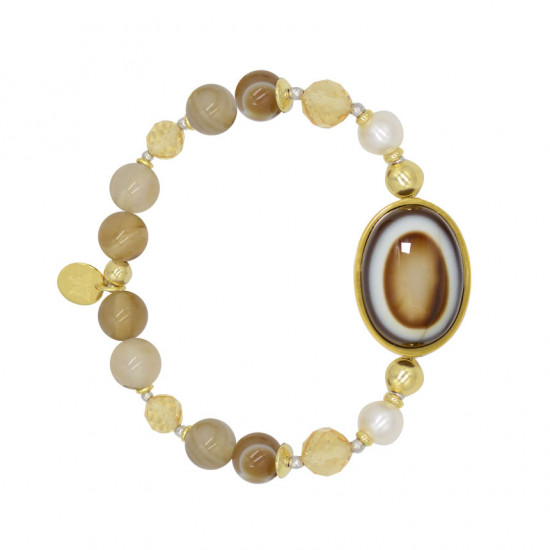 Soleimani agate bracelet with pearl, Citrine and Soleimani agate Soleimani agate bracelet with pearl, Citrine and Soleimani agate