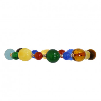 silver bracelet colorful stones